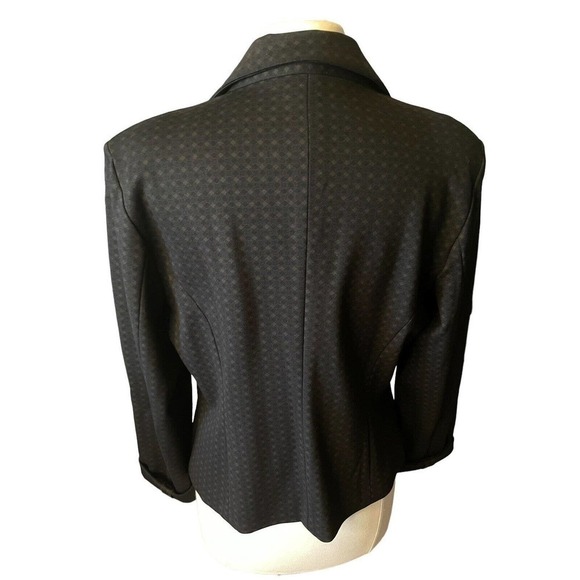Amanda + Chelsea Black and Brown Blazer Basketweave Size 14 - Picture 6 of 9